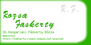 rozsa faskerty business card